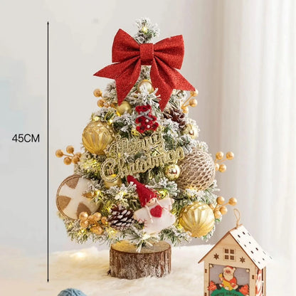 Festive Decorated Tabletop Christmas Tree With Lights