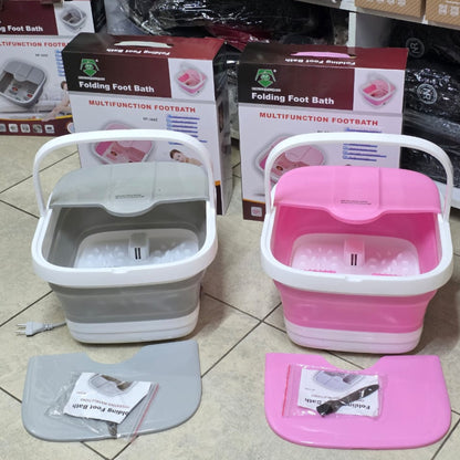 Foldable electric foot massager basin