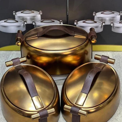 3Pcs Oval Insulated Food Warmer Set