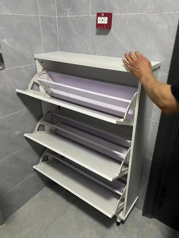 Modern bucket flip shoe cabinet