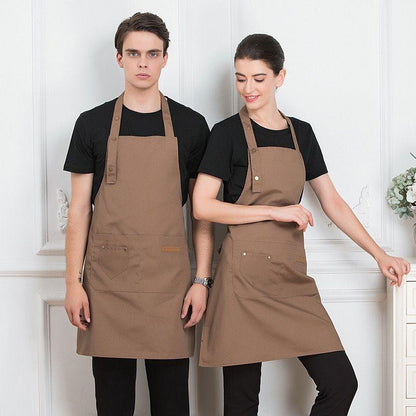 Unisex apron with pockets and adjustable neck strap