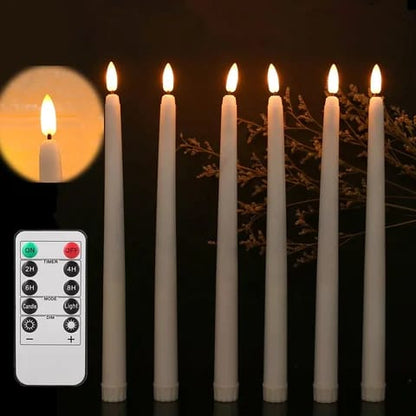 6 Christmas flameless led candles with remove