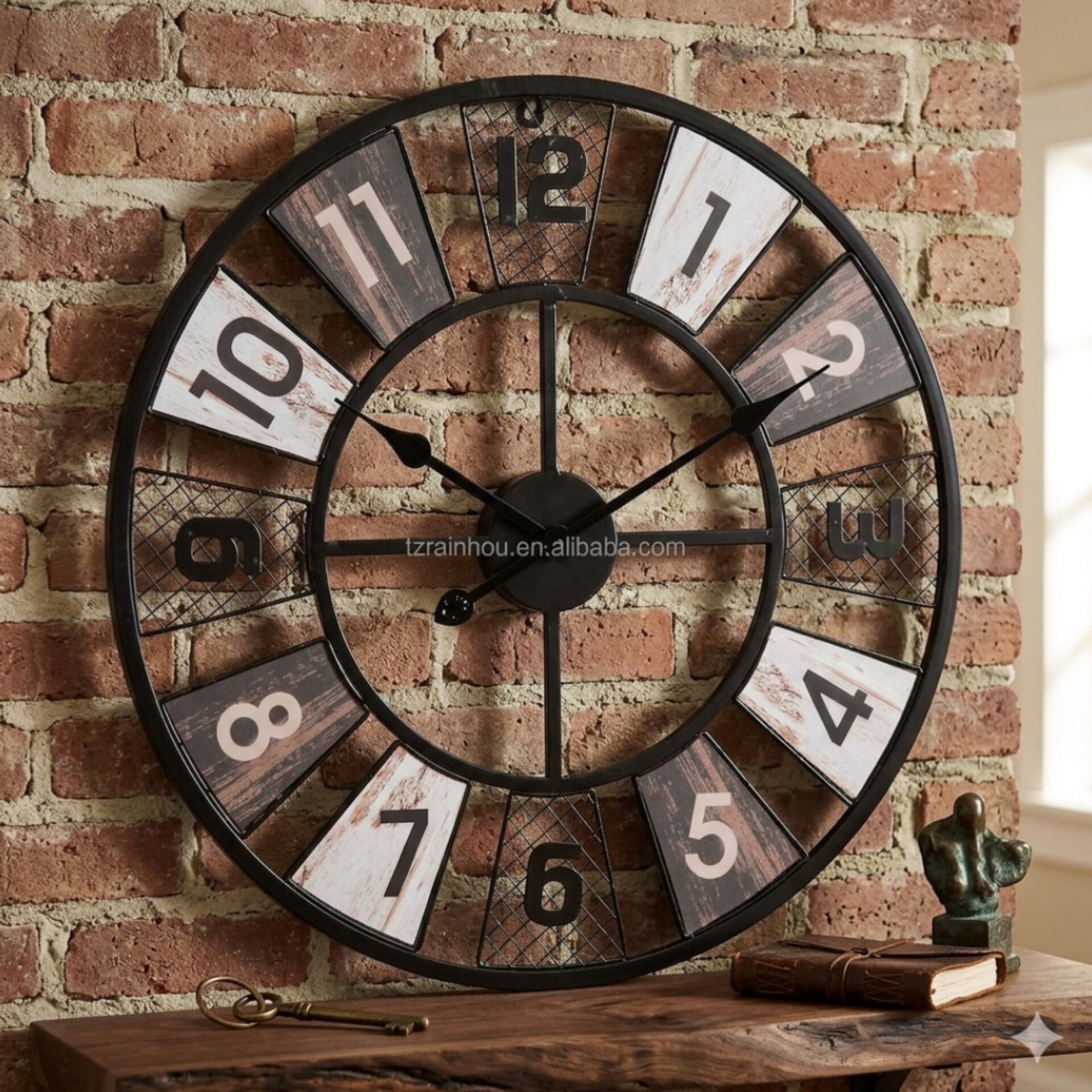 Industrial Metal Round Wall Clock