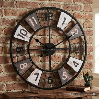 Industrial Metal Round Wall Clock