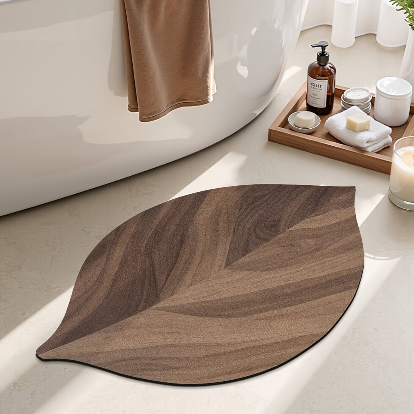 Rustic Leaf Bath Mat