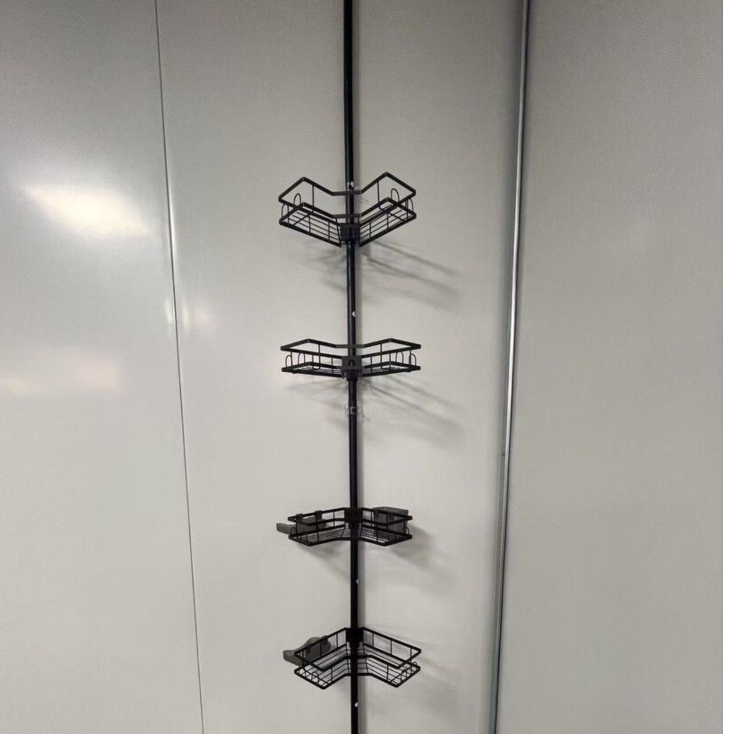 Telescopic corner bathroom organizer with shelves Gha