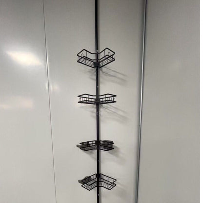 Telescopic corner bathroom organizer with shelves Gha