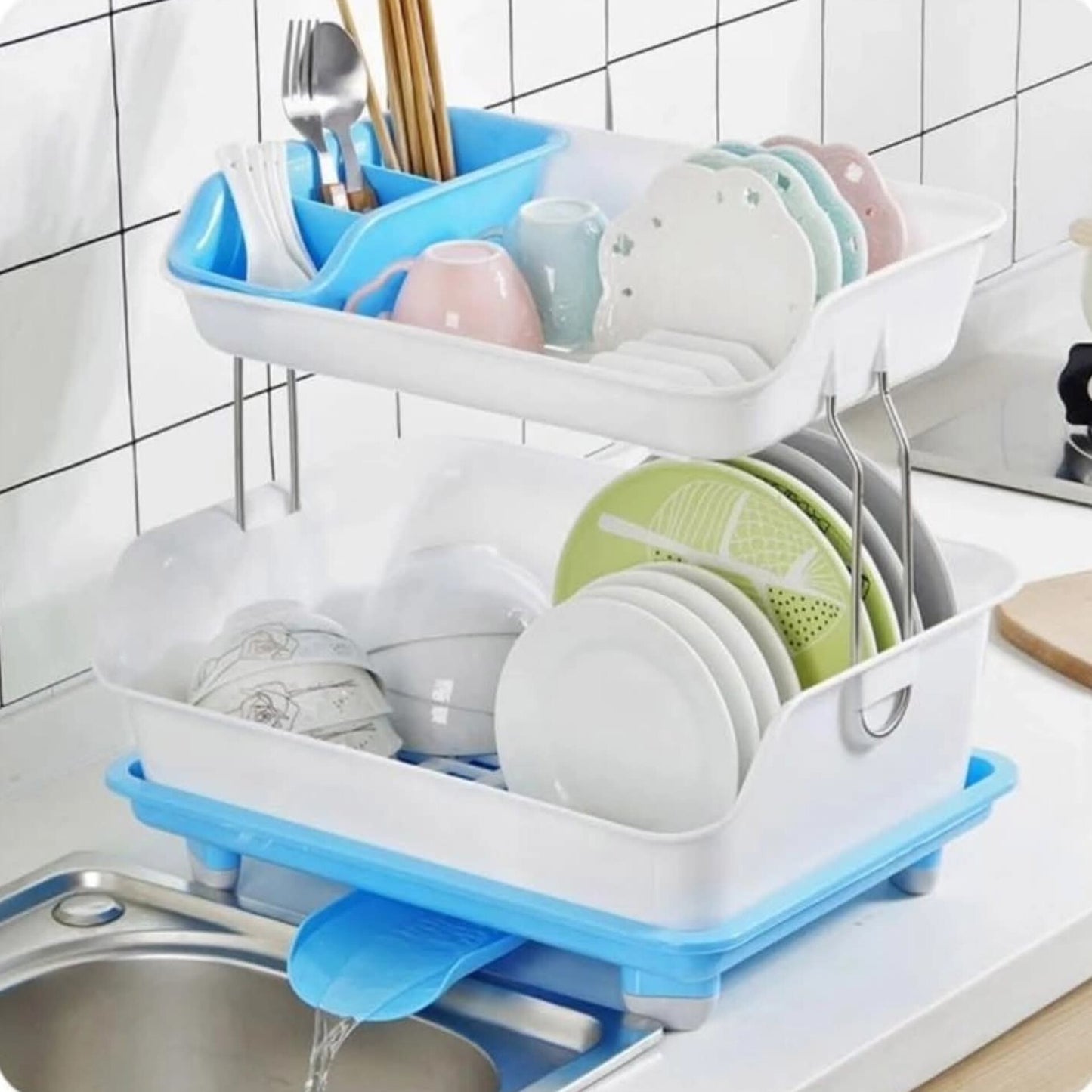 2 Tier Plastic dish rack