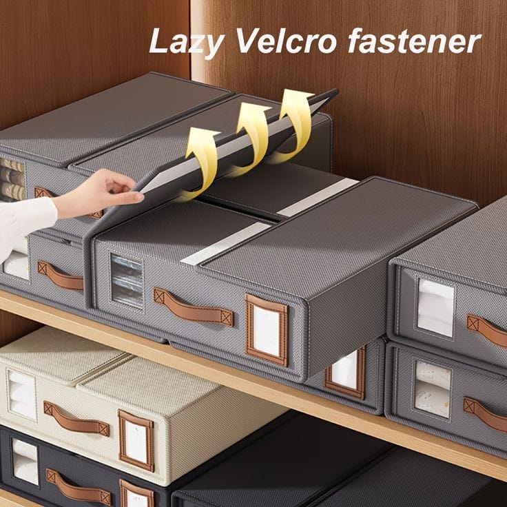 Fabric closet storage organizer box
