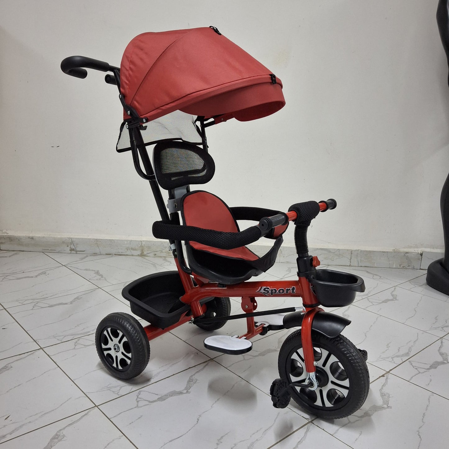 Tricycle with push handle and canopy