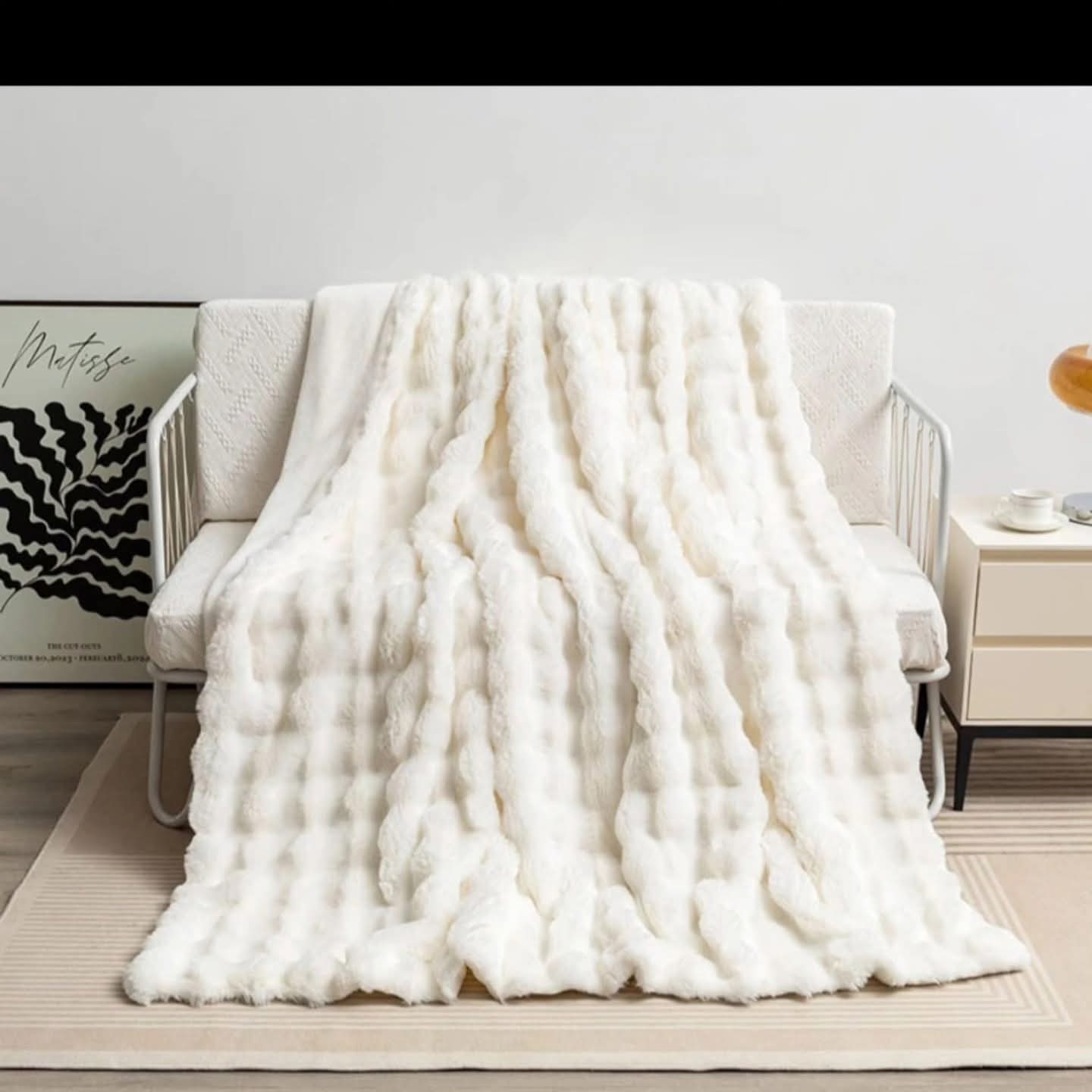 Double Sided Warm  Bubble Fleece Blanket