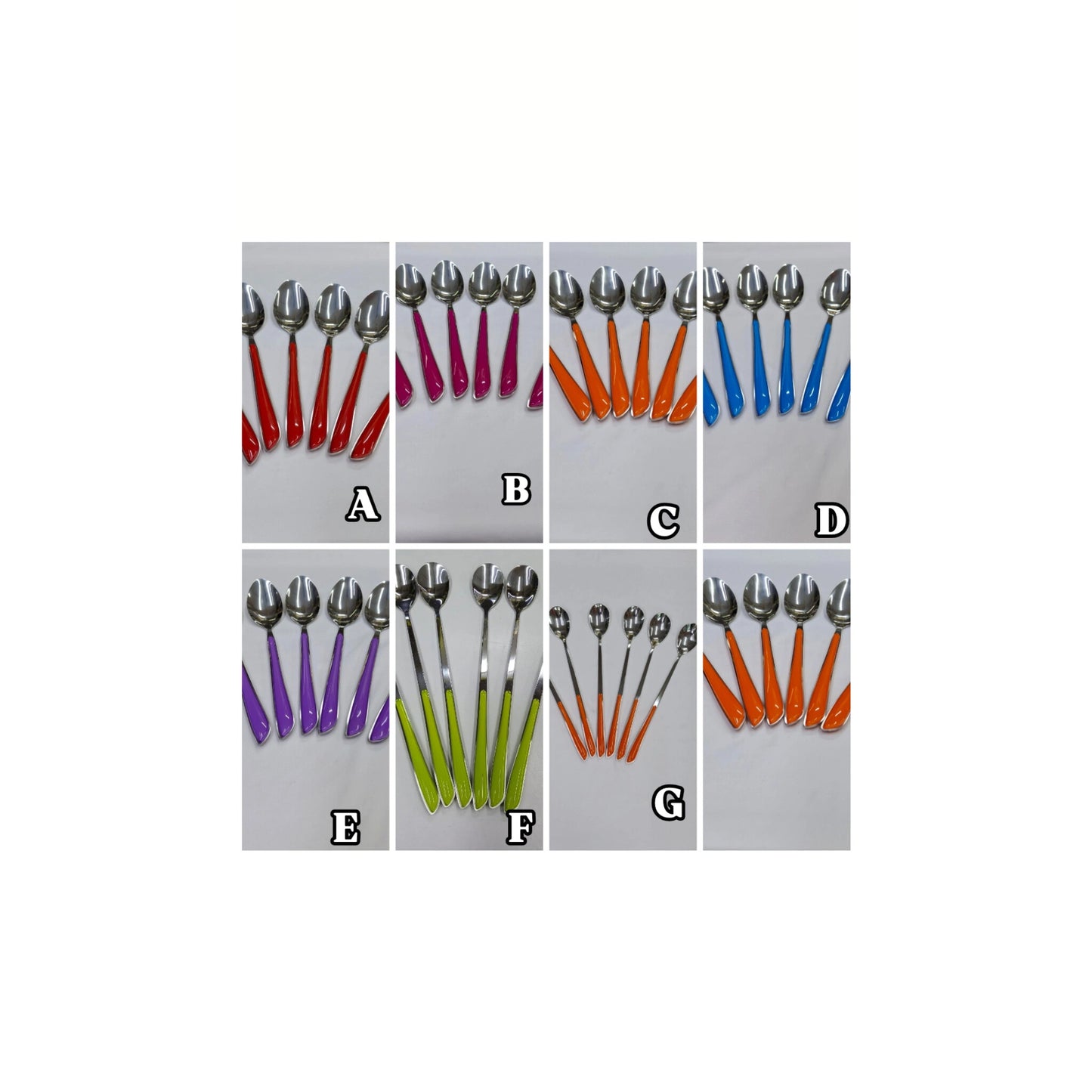 6Pcs colored table spoons