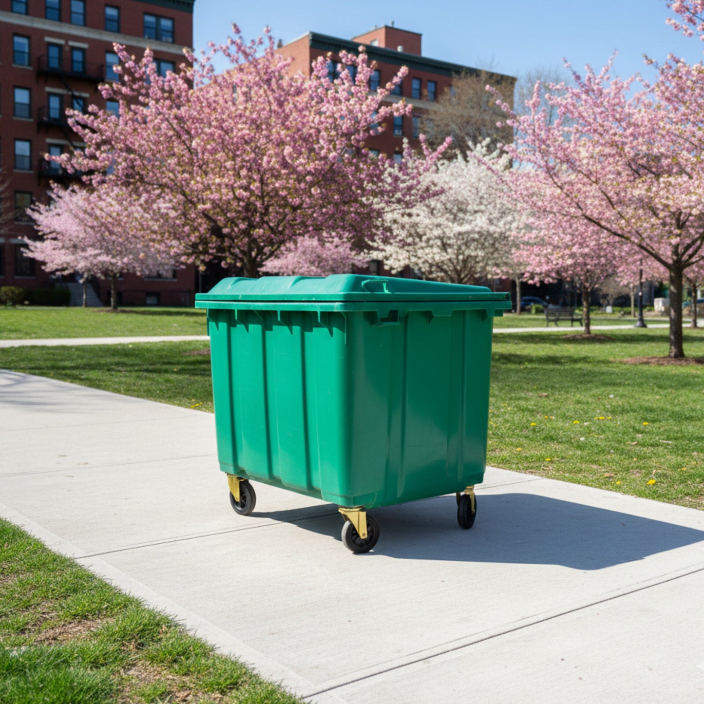 750 Litres Industrial Wheeled Garbage Bin With Wheels