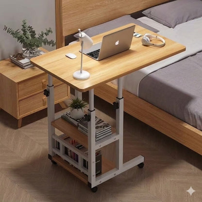 Adjustable C-Shaped Side Table with Wheels