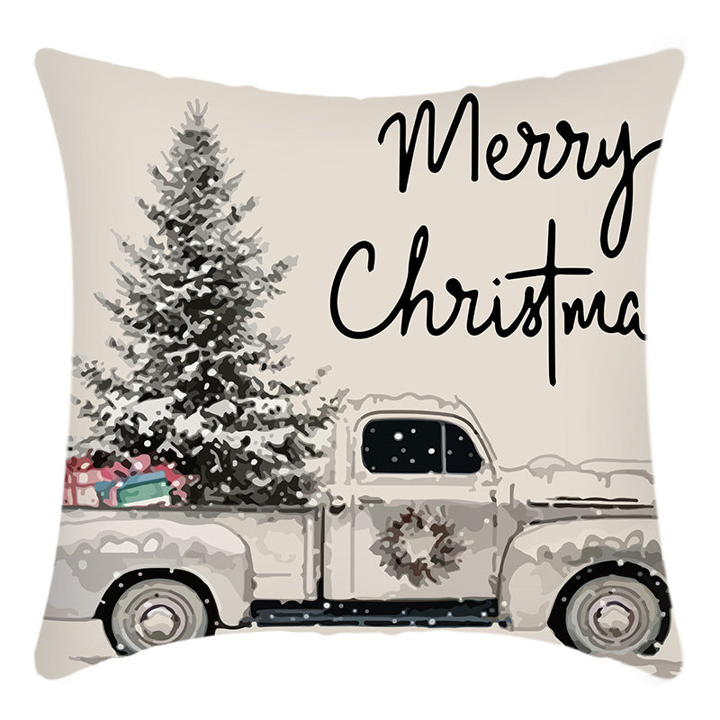 Christmas themed Linen Throw pillow cases