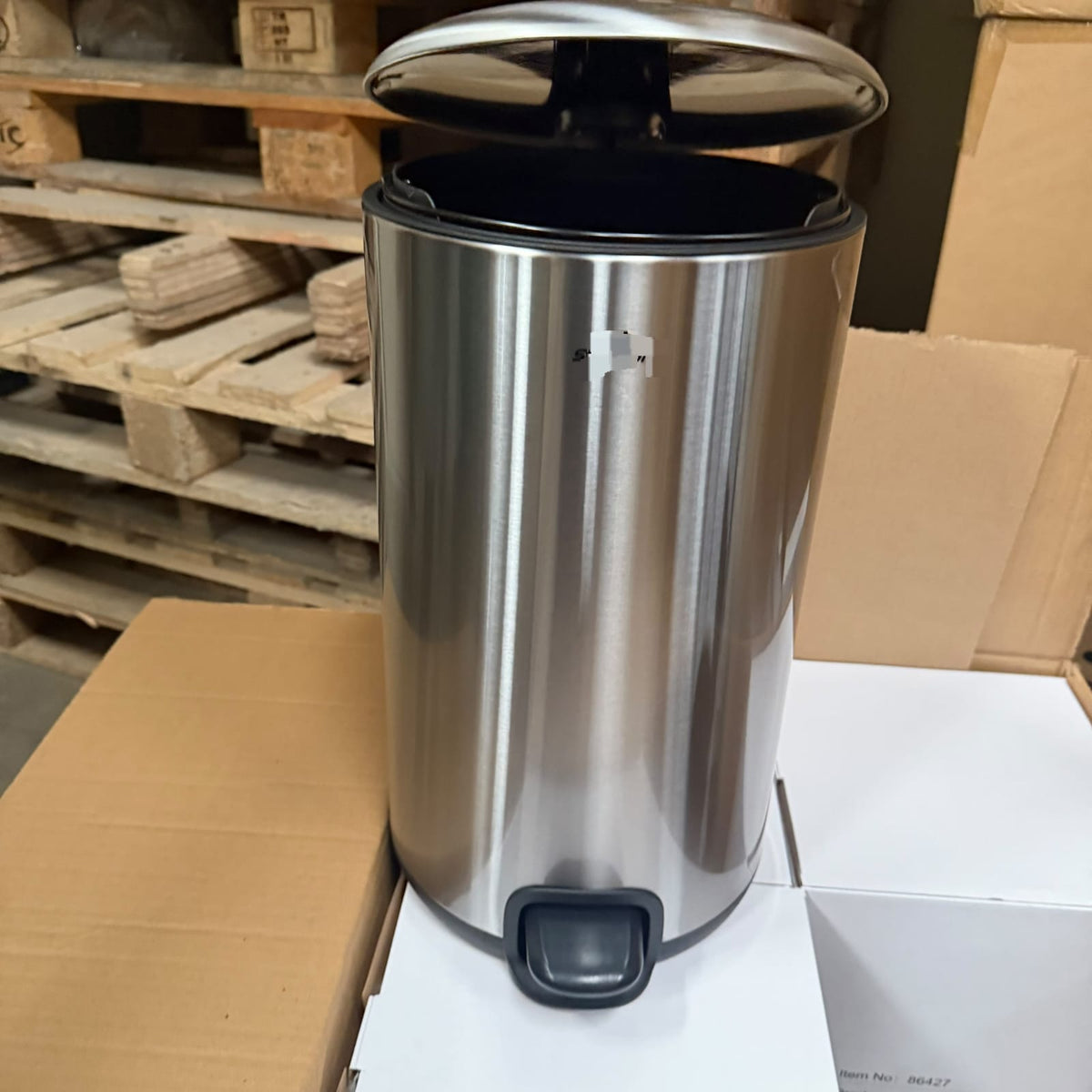 12L Round Silver Pedal Dustbin