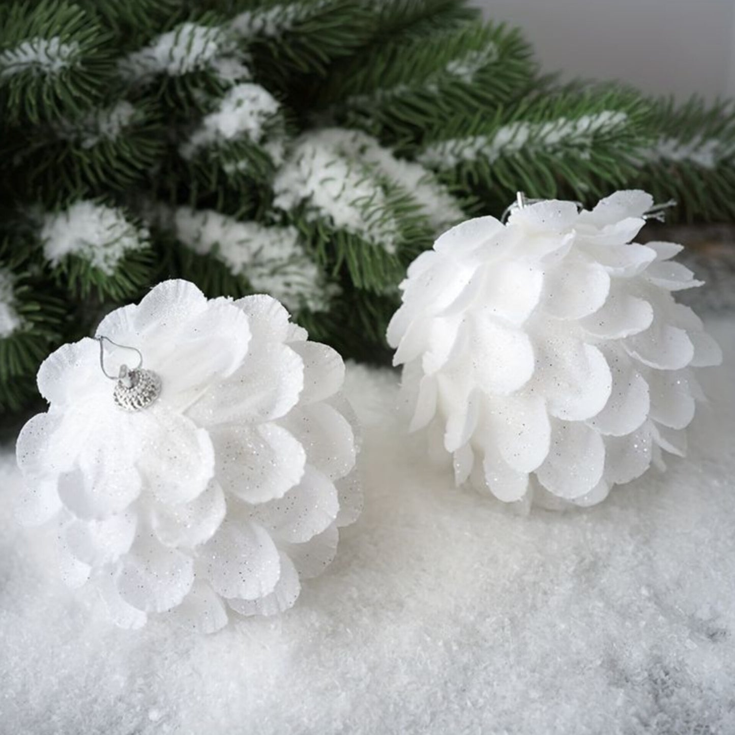 6pc white decor balls
