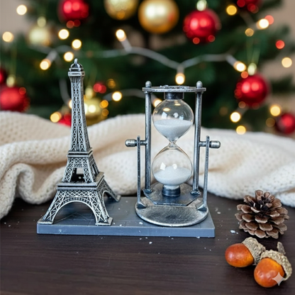 Decorative hourglass with Eiffel Tower design 