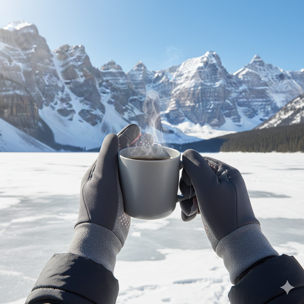 Warm winter sports gloves