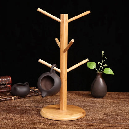 6 Slot Bamboo Cup Holder