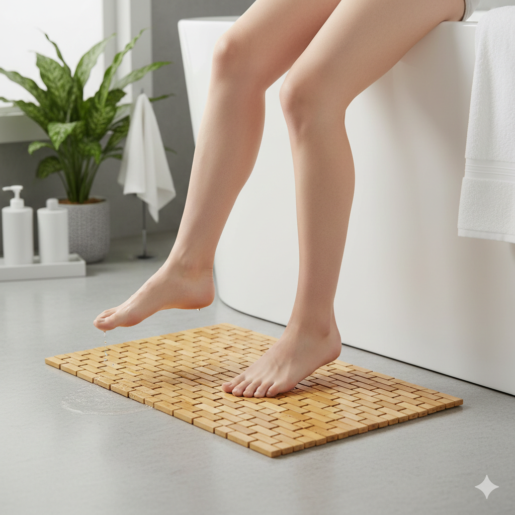 Bamboo Wood Bath Mat Gha