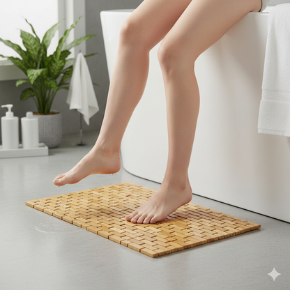 Bamboo Wood Bath Mat Gha
