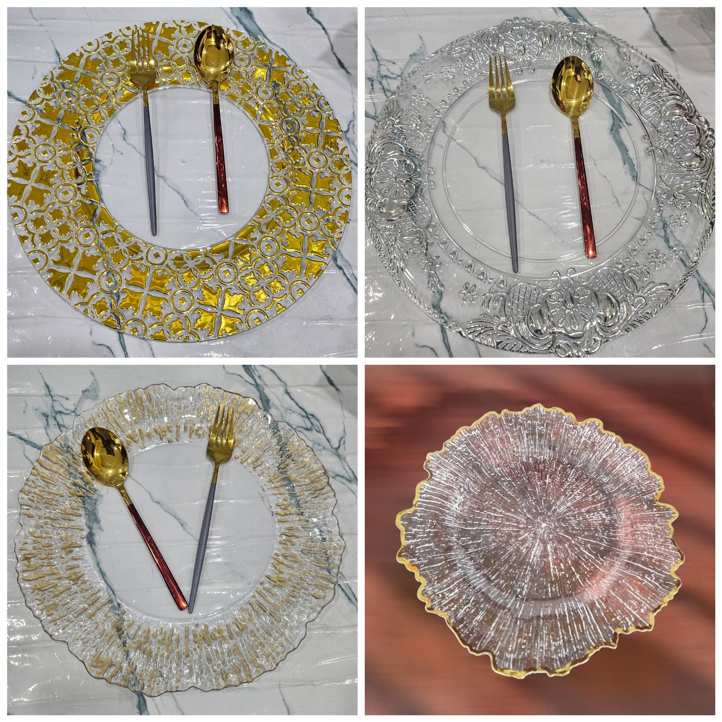 6pc clear charger plates