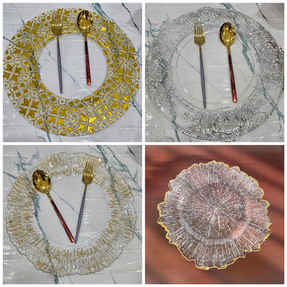 6pc clear charger plates