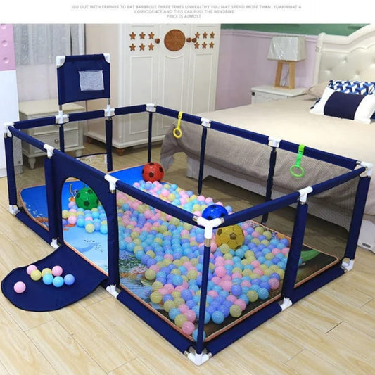 Kids Large Playpen with Basketball Hoop and 30 Balls