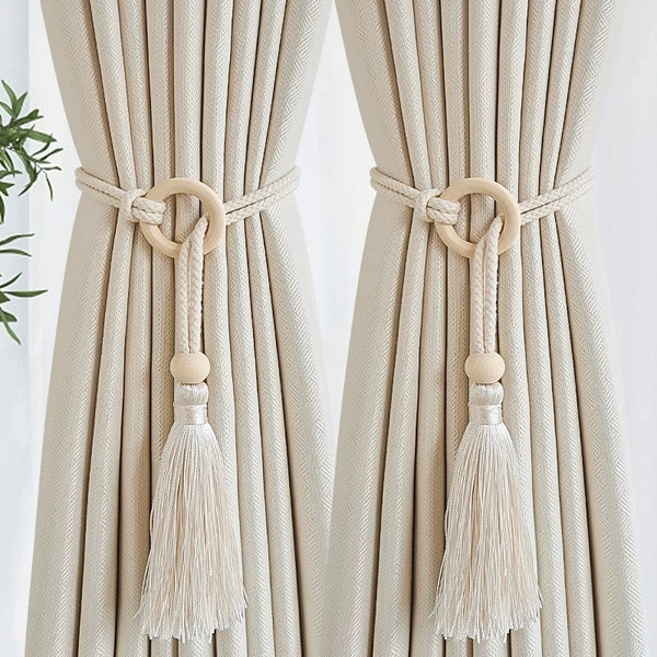 Hand Woven Cotton Tasseled Curtain Tiebacks