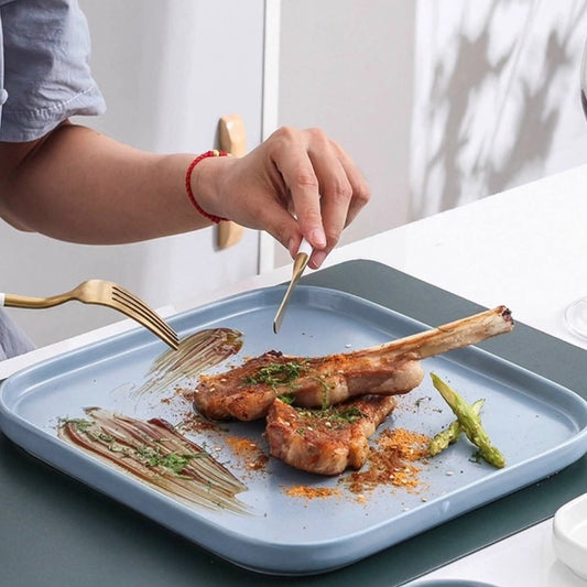6Pc 10 Inch Square Ceramic Dinner Plates