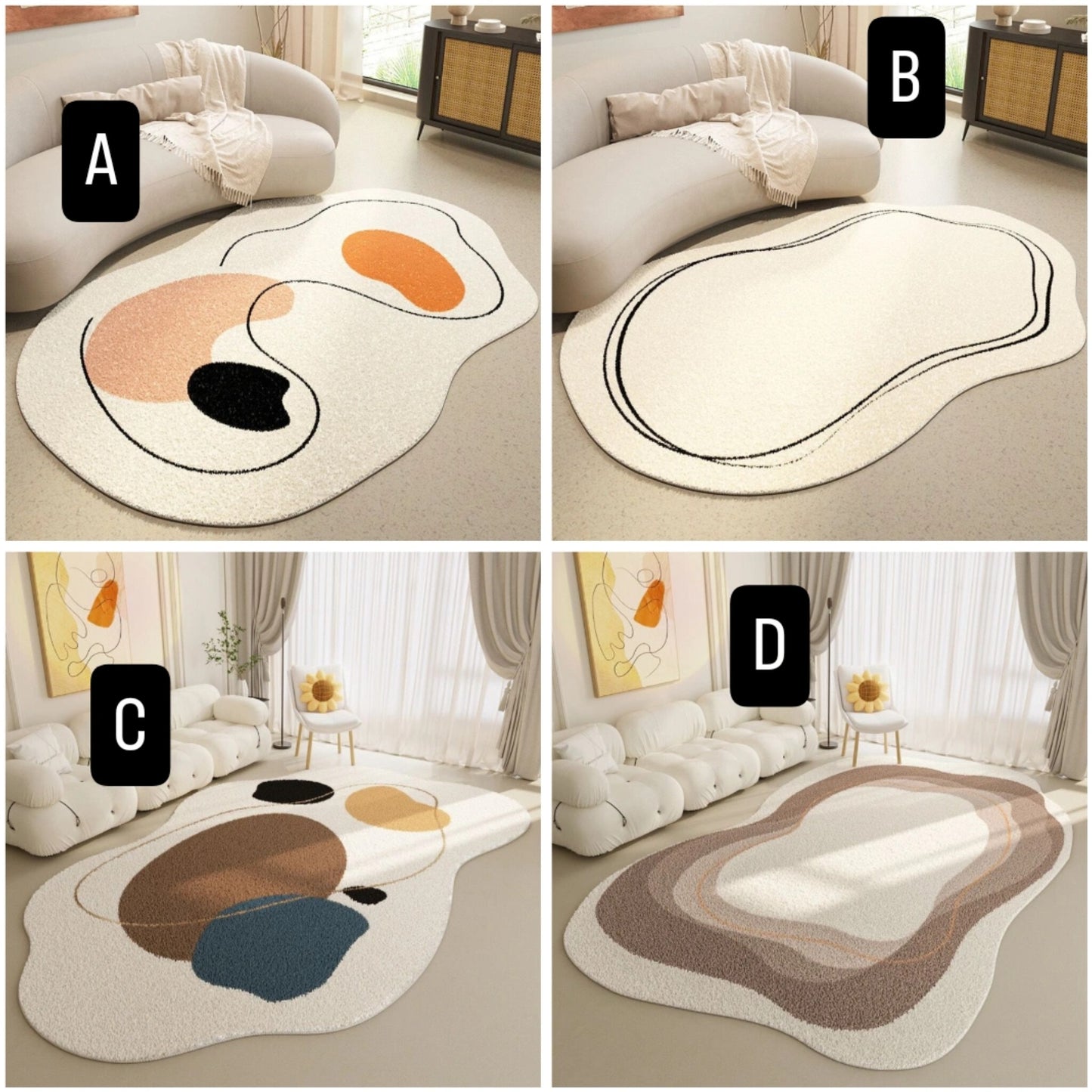 Irregular Abstract Pattern Area Rug