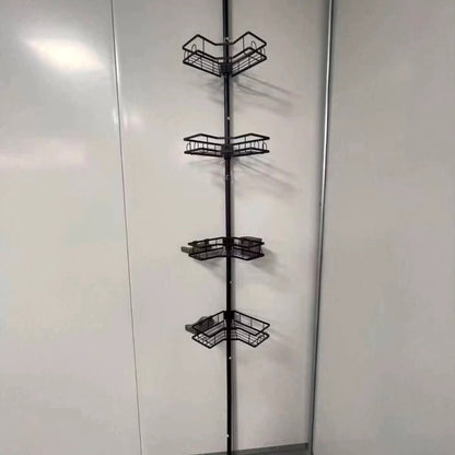 Telescopic Corner Bathroom Organizer with Adjustable Shelves