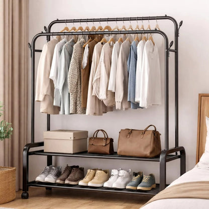 Double rail clothes rack