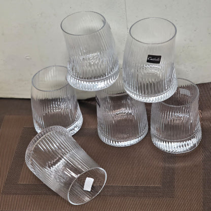 Set of 6 330ml Ribbed Glass