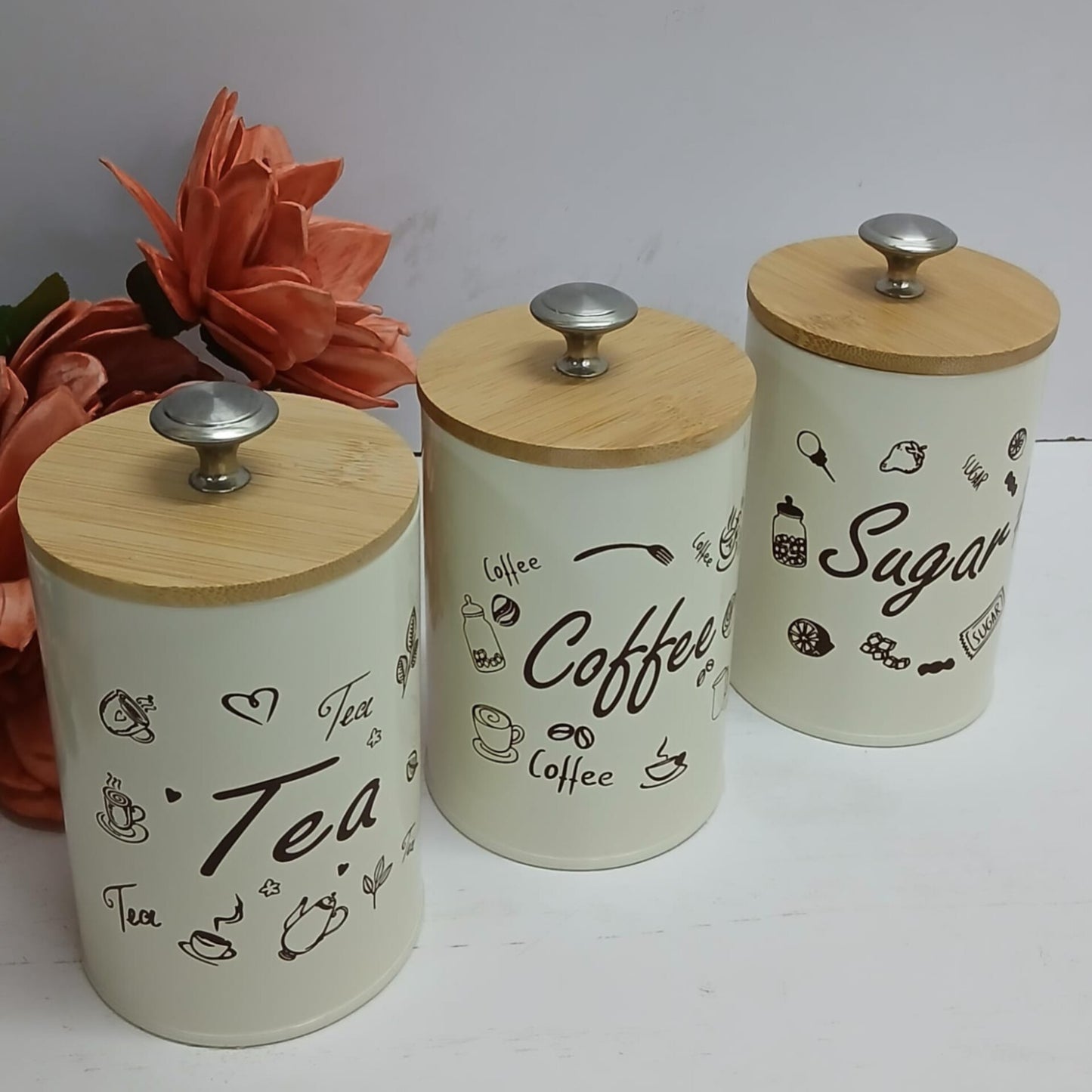 Tea Coffee and Sugar Canister Set