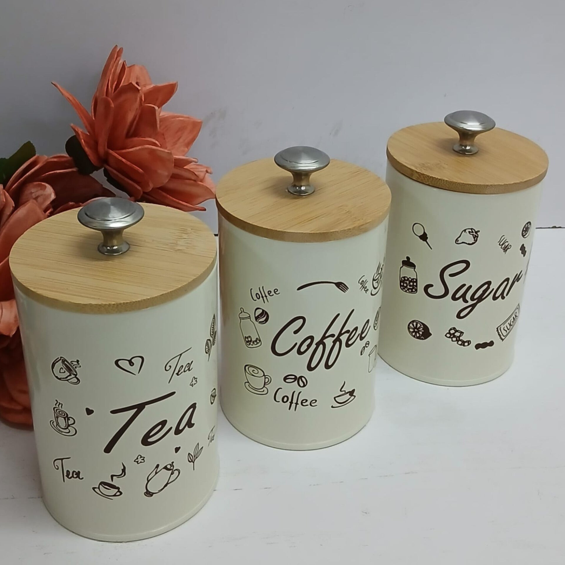Tea Coffee and Sugar Canister Set