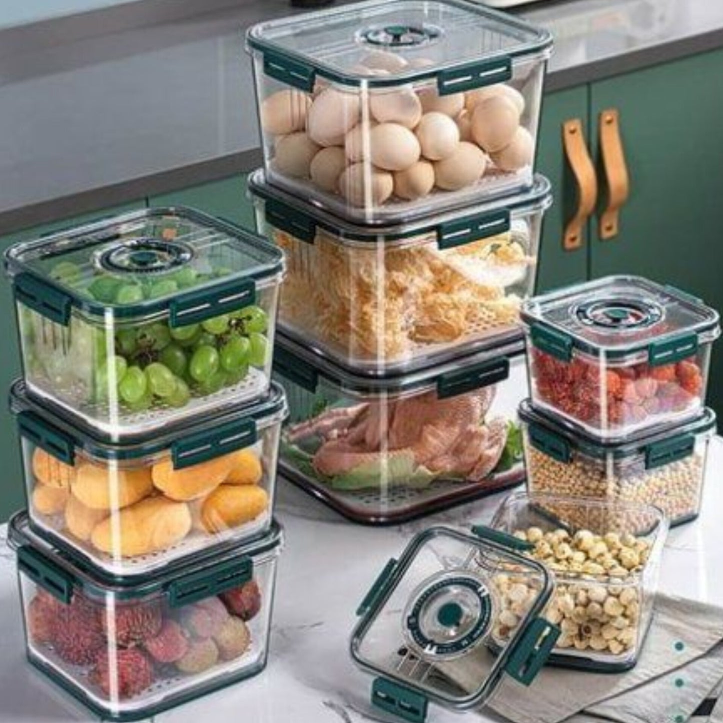 3 Piece Stackable Multipurpose Food Storage Container Set