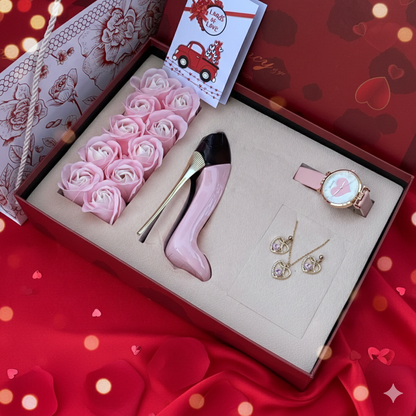 Valentine's Day Floral Perfume and Jewelry Gift Set