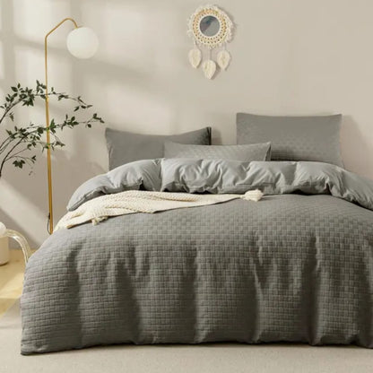 Waffle weaving soft cotton duvet cover