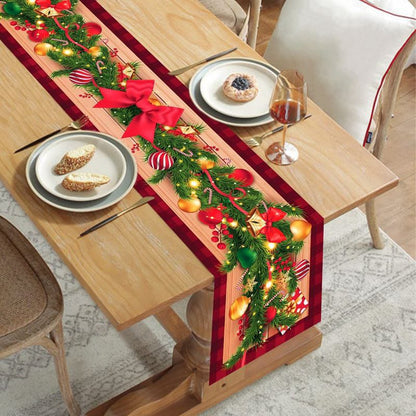 33*183Cm Christmas Table Runner with 5 Table Mats Set