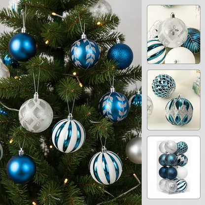 Assorted 16Pc  Christmas Balls Set