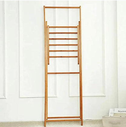 Bamboo clothes hanging rack