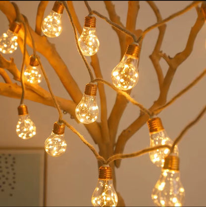 Vintage Hemp Rope Christmas Lights 10m USB  Solar Indoor And Outdoor Gha