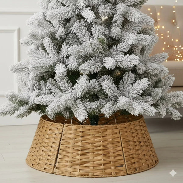 Rustic Wicker Christmas Tree Skirt
