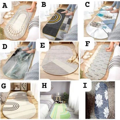 Soft Plush Oval Bedside Runner Rug