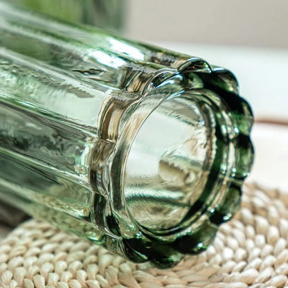 Green Glass Flower Vase