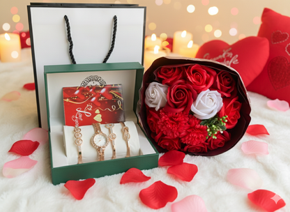 Valentine's Day Ladies Watch and Jewelry Gift Set