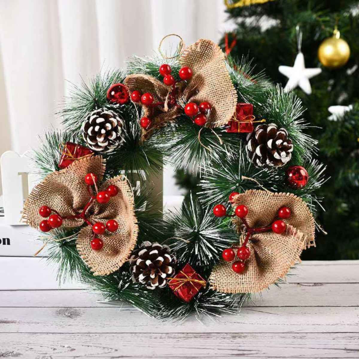 32cm Snow Christmas Wreath