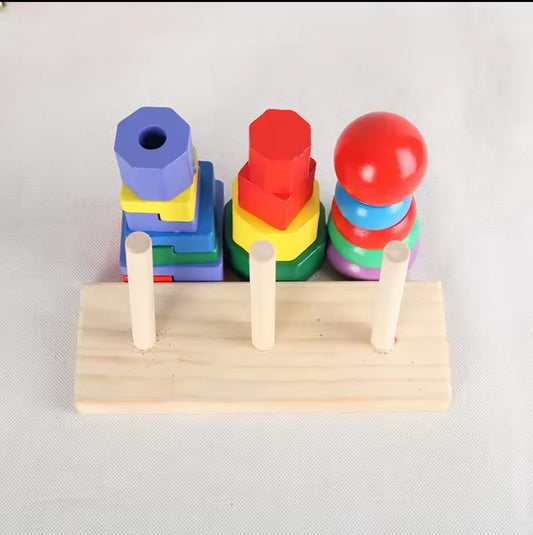 Wooden geometrical stacker